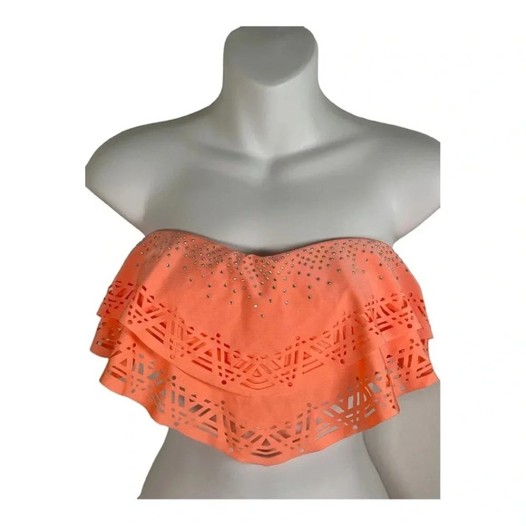 99‎ Degrees Double Waterfall Swimwear Top Medium - Picture 2 of 10